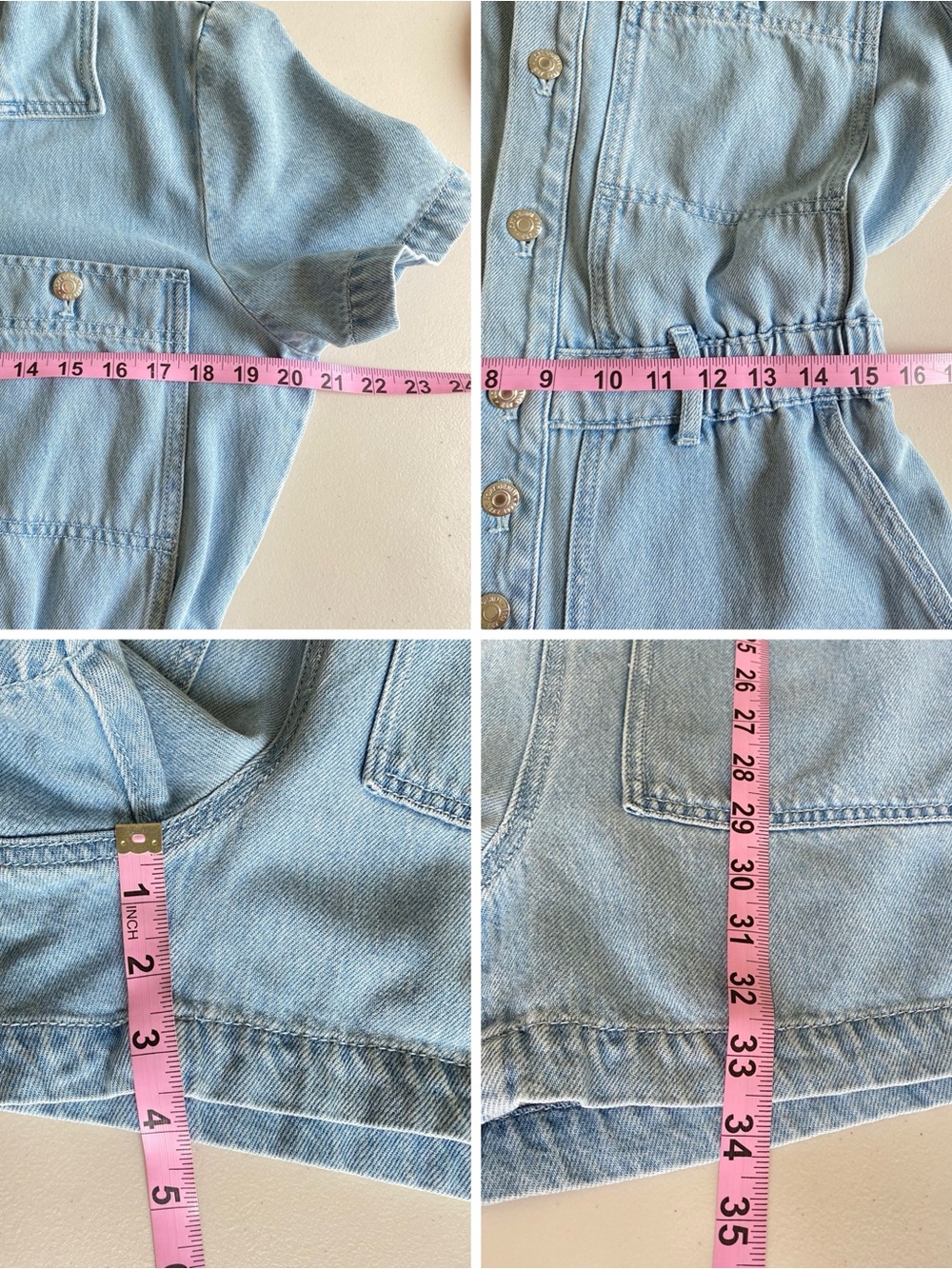 LOFT Light Wash Denim Utility Romper Size 6 Soft Lyocell Western Cowgirl - Picture 13 of 13